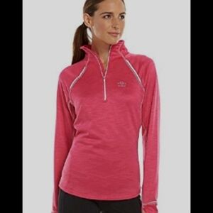 Umbro Pink Women's Fleece Pullover Half - Zip Sweatshirt
